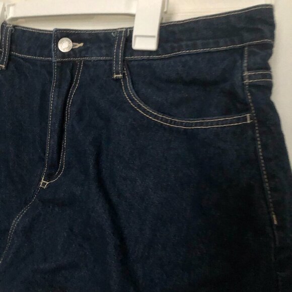 [Women's XL] ZARA Denim Bubble Skirt Dark Wash Balloon Mini Skirt Retro Y2K ｡˚○ - Picture 3 of 8